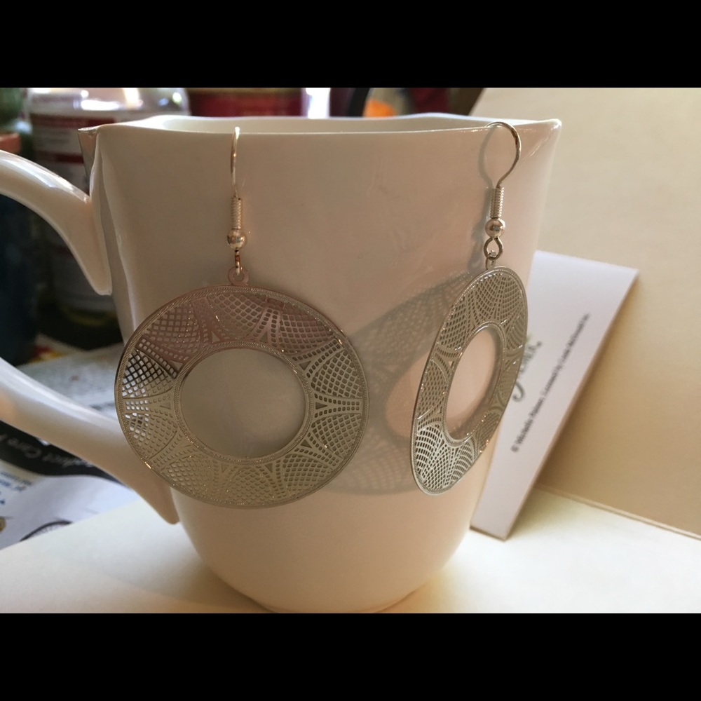 Filigree earrings, dangle earrings